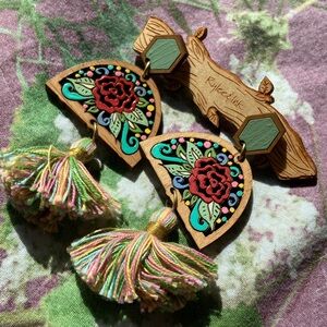 Multicolor Wooden Earrings
